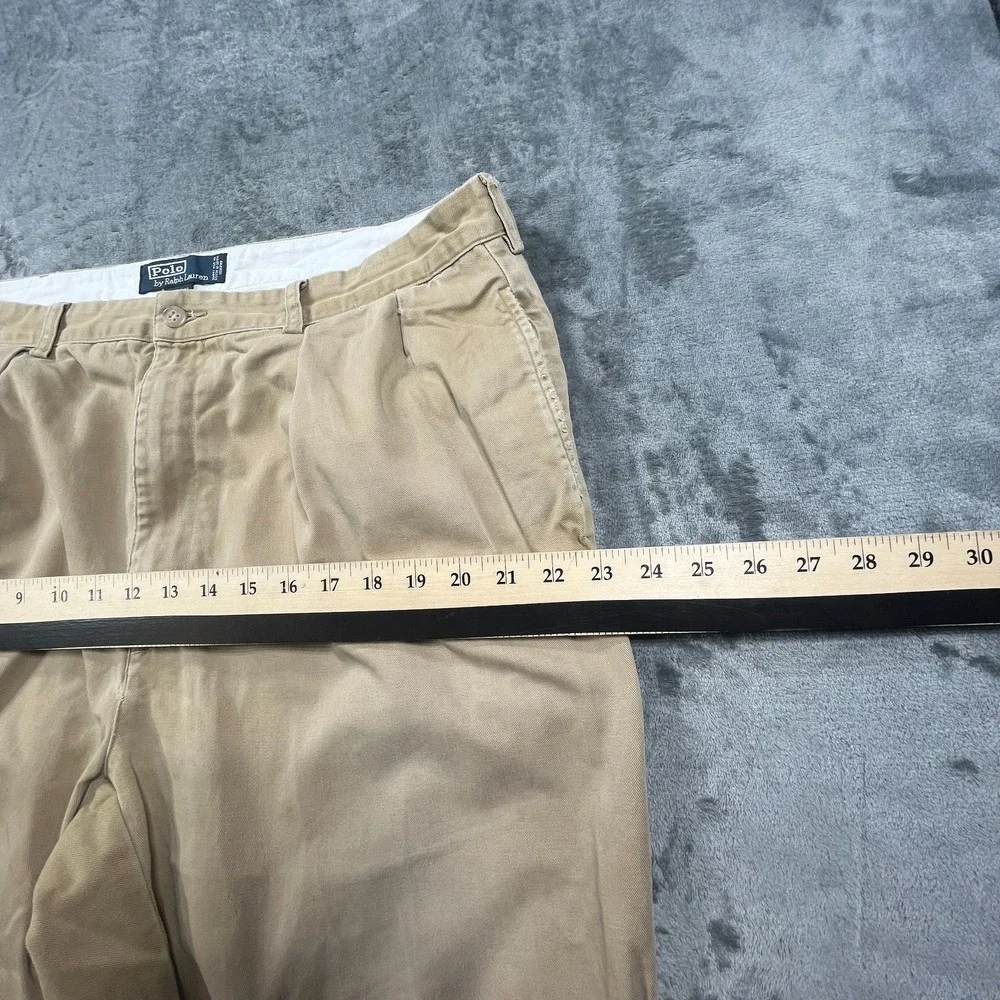 VTG Polo Ralph Lauren Pants Mens 38X28 Andrew Straight Chino Pleated‎ Faded READ